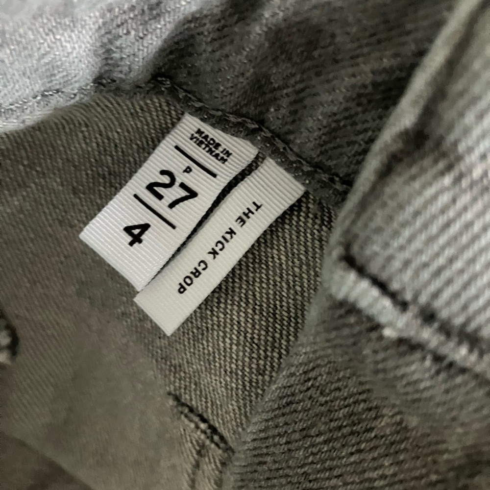 LOFT Grey Kick Crop High Rise Sailor Pocket Jeans Size 4 (Measures like a 10) - Picture 11 of 13